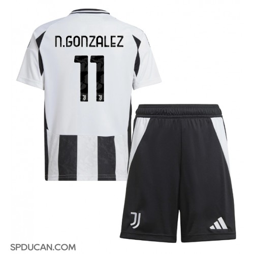 Dječji Nogometni Dres Juventus Nicolas Gonzalez #11 Domaci 2024-25 Kratak Rukav (+ Kratke hlače)